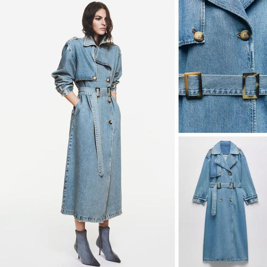 Chic Double Breasted Trench