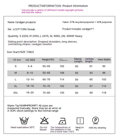 Chicharmony Color Contrast Cardigan