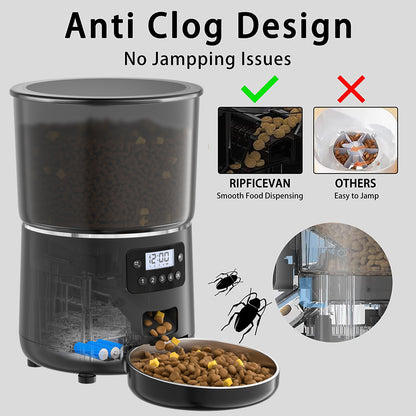Stainless Steel Audio Recorder 4L WiFi App Automatic Cat Dog Pet Feeder