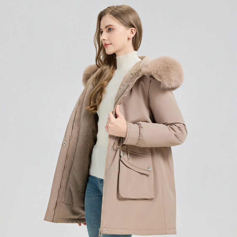 Thick Puffy Hooded Winter Parka Coat For Women