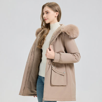 Thick Puffy Hooded Winter Parka Coat For Women
