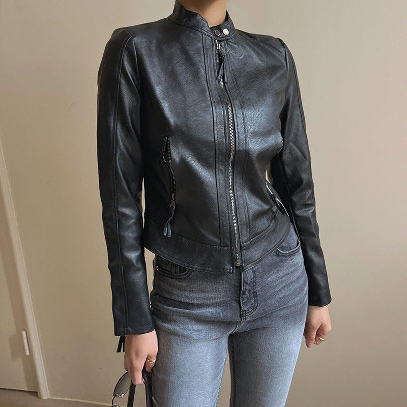 Modern Motorcycle Zip Up Coat