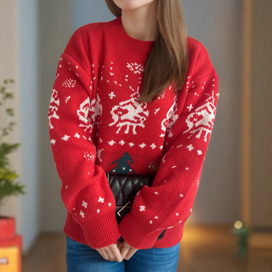 Womens Casual Knitted Christmas Sweater