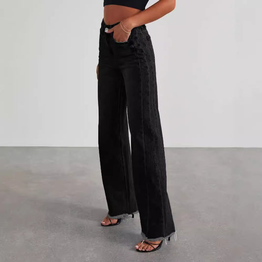 Womens Straight High Waist Jeans