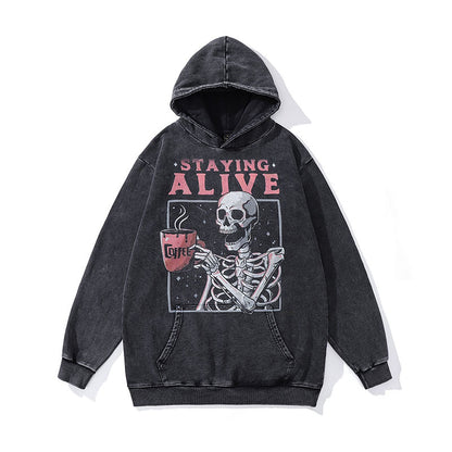 Womens Casual Skeleton Printed Sweatshirts