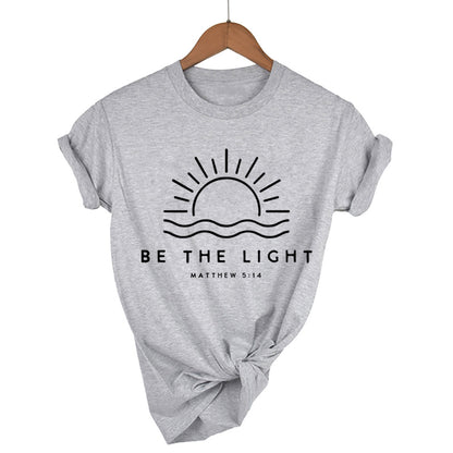 Women Be The Light Jesus Christian Bible Verse T-Shirts