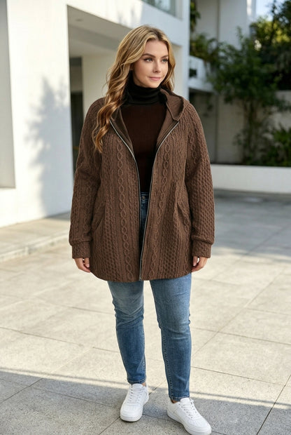 Cozy Season Must-Have: The Cable-Knit Zip Hoodie