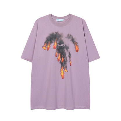 Black Draw Cats Slogan Print Cotton Summer T-Shirts Women