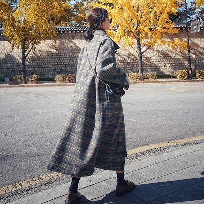 Vintage Plaid Style Thick Warm Outwear Coats For Women