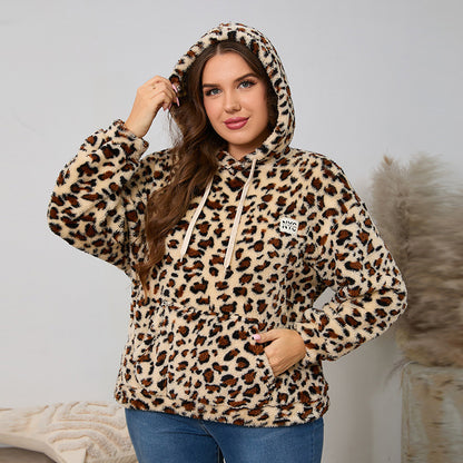 Womens Plus Size Black Embroidery Cat Hoodie
