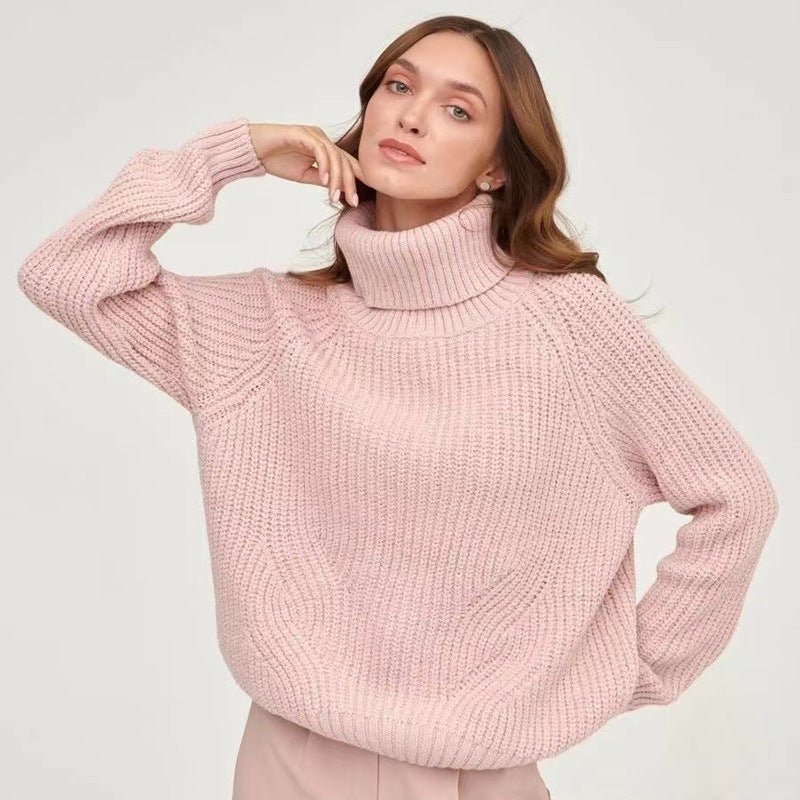 Women Casual Autumn Winter Turtleneck Knitted Sweaters