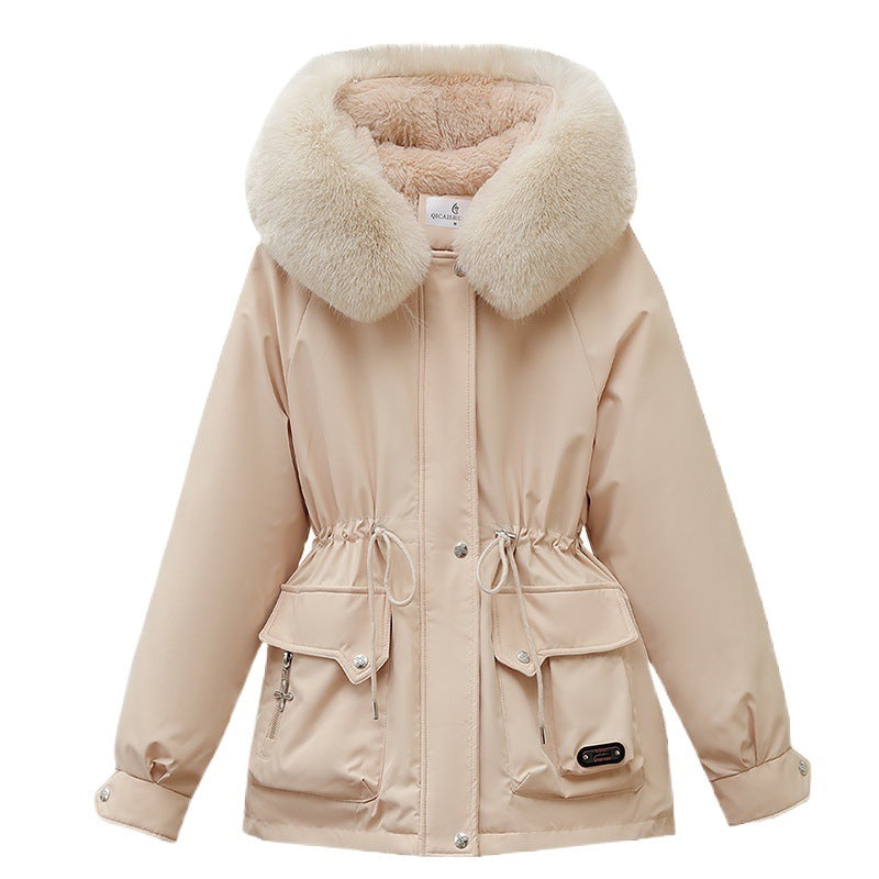 High Quality Cotton Padded Warm Hooded Parka Coat For Women
