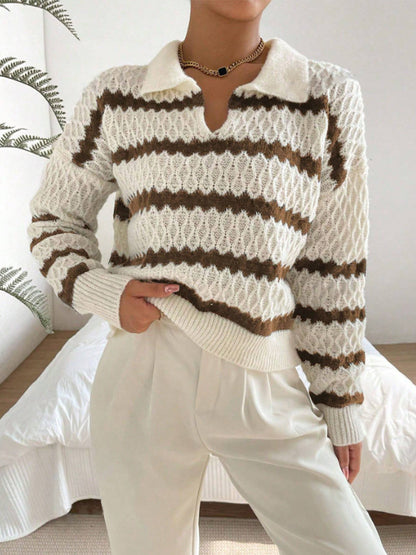 Casual Unisex Striped Winter Autumn Sweaters