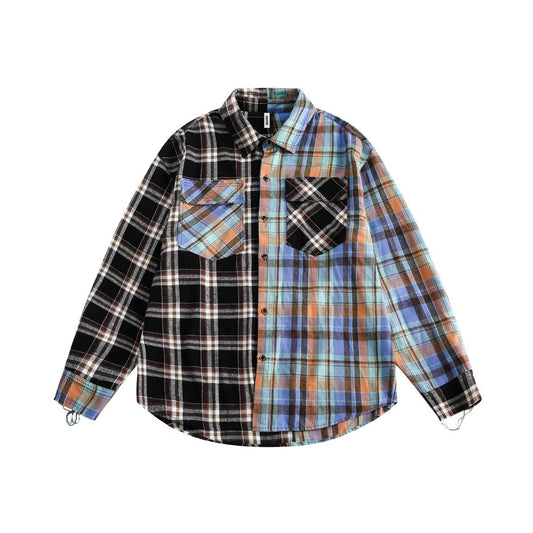 Plaid Romance Lace Up Blouse