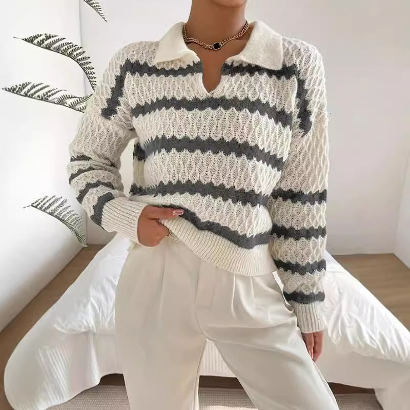 Casual Unisex Striped Winter Autumn Sweaters