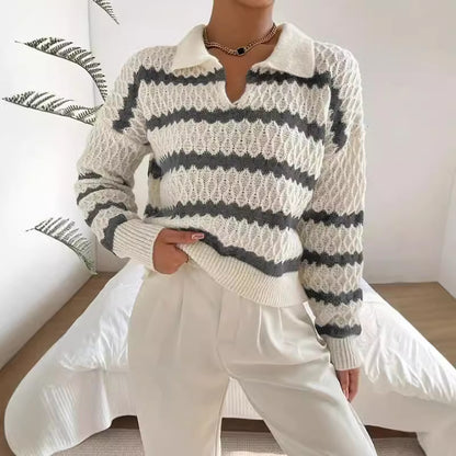 Casual Unisex Striped Winter Autumn Sweaters