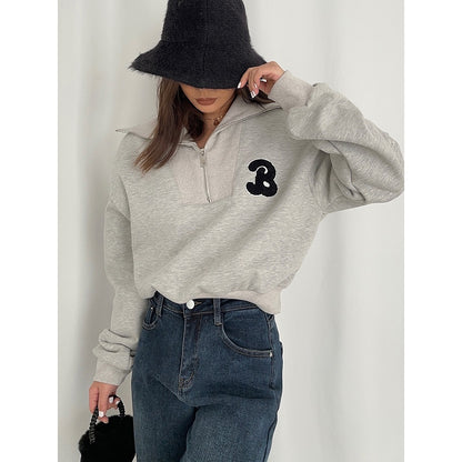 Womens Vintage Streetwear Brown Sweatshirt
