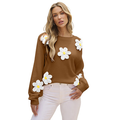 Womens Casual O Neck Knitted Sweaters