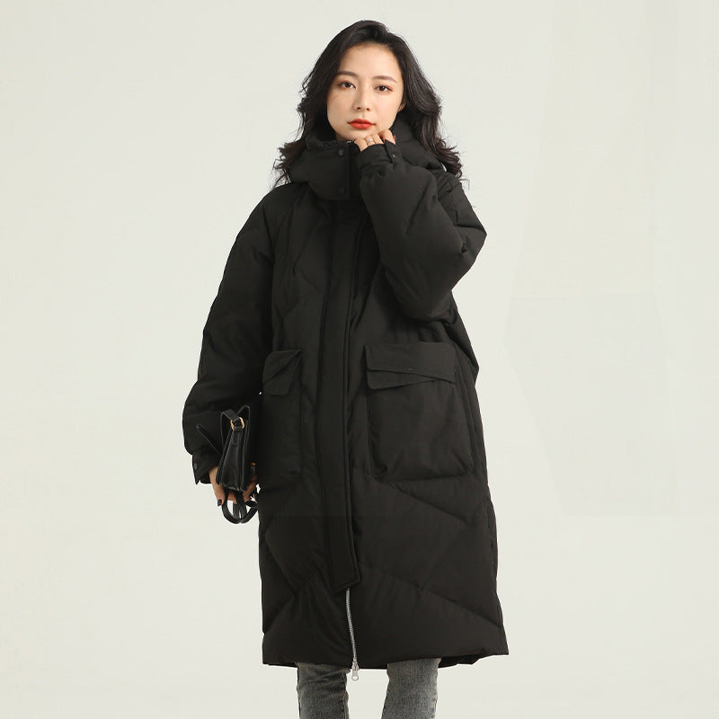 Womens Winter Star Glossy Duck Down Hooded Outwear Coat