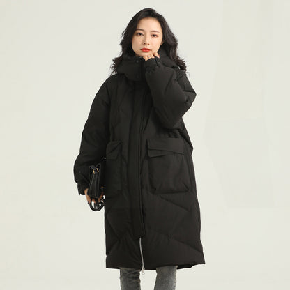 Womens Winter Star Glossy Duck Down Hooded Outwear Coat