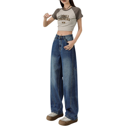 Casual Straight Leg Baggy Jeans For Women