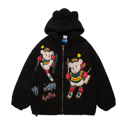 Womens Vintage Cute Bear Jackets