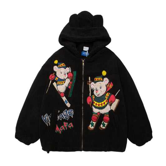 Womens Vintage Cute Bear Jackets