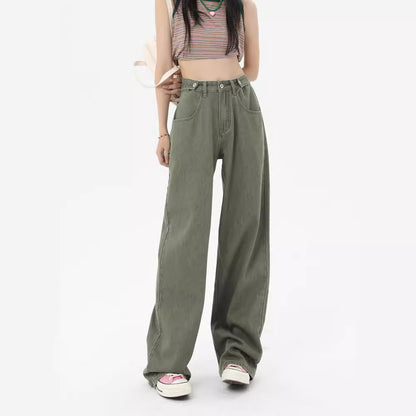Womens Hip Hop High Street Wide Leg Denim Jeans