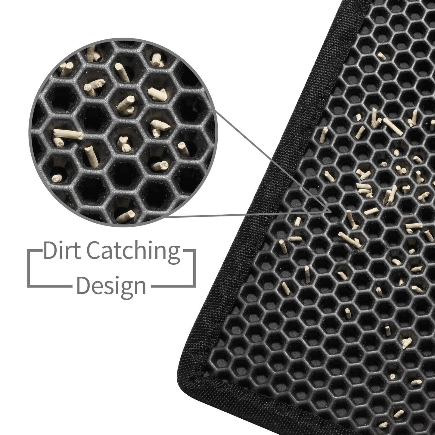 Cats Waterproof Black Double Layer Litter Mat