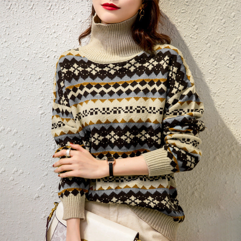 Women Thick Fleece Black Cat Printed Sweater