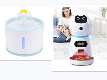 Voice Record LCD Screen Timer Stainless Steel Automatic Pet Feeder