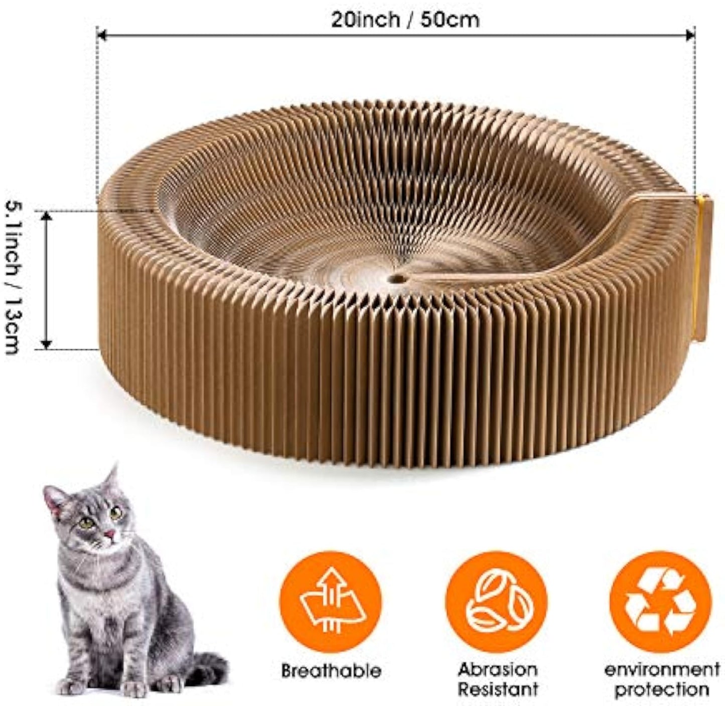 Grinding Claws Cardboard Round Cat Scratcher Pad