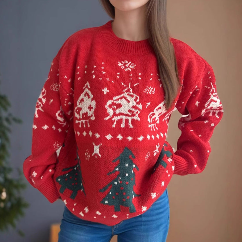Womens Casual Knitted Christmas Sweater