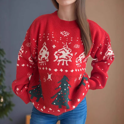 Womens Casual Knitted Christmas Sweater