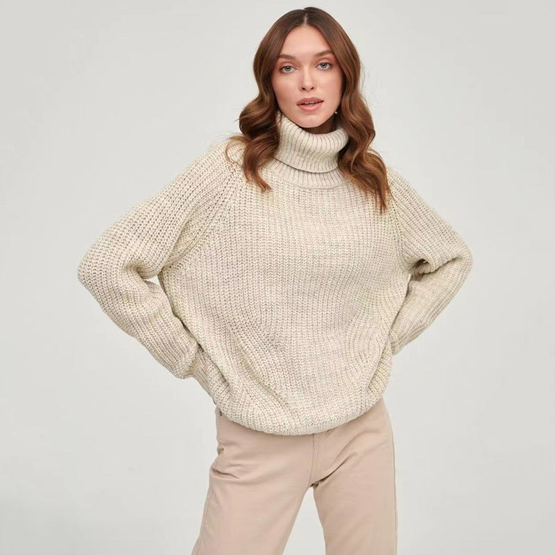 Women Casual Autumn Winter Turtleneck Knitted Sweaters