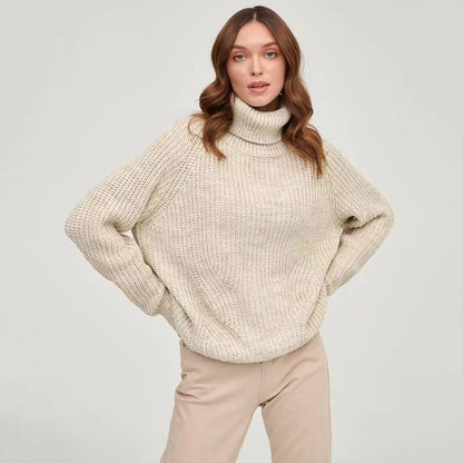 Women Casual Autumn Winter Turtleneck Knitted Sweaters