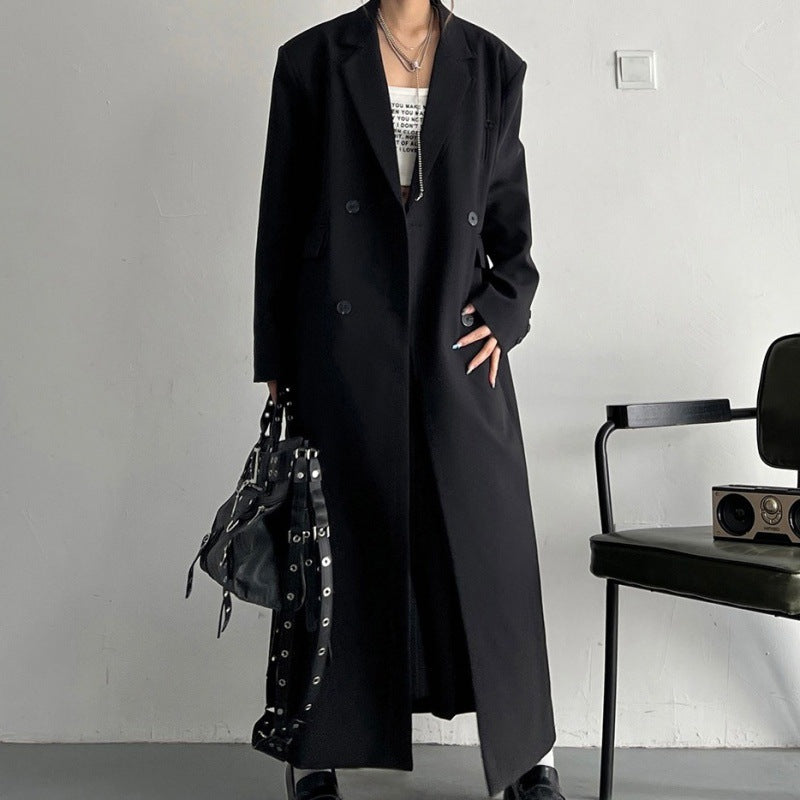 Womens Korean Style Lond Windproof Trench Coat