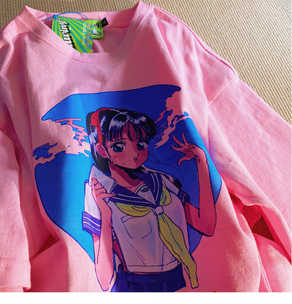 Japanese Anime Cartoon Themed Summer Women T Shirts