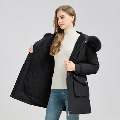 Thick Puffy Hooded Winter Parka Coat For Women