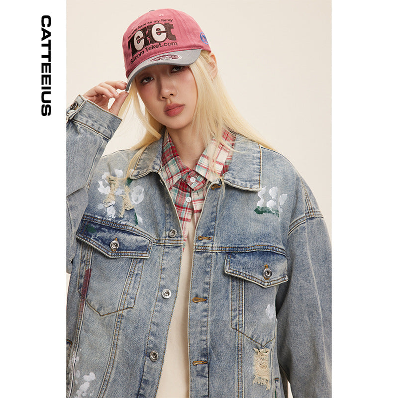 Womens Fashion Washed Denim Jackets