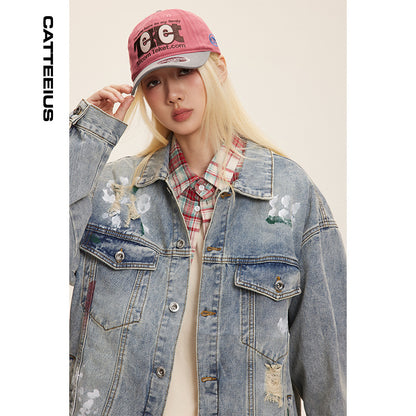 Womens Fashion Washed Denim Jackets