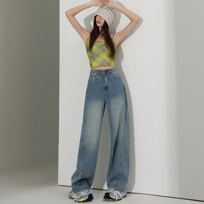 Casual Straight Leg Baggy Jeans For Women
