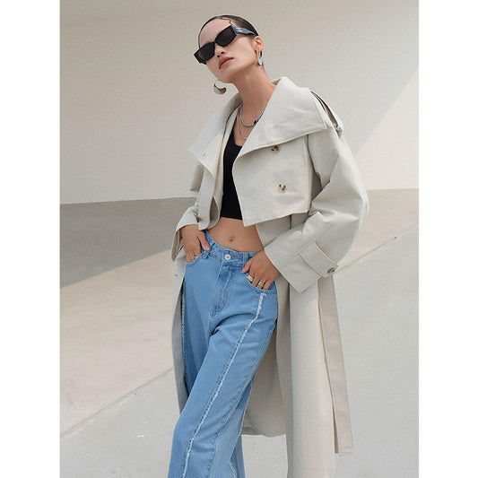 Womens New Style Windbreaker Woolen Outwear Coat