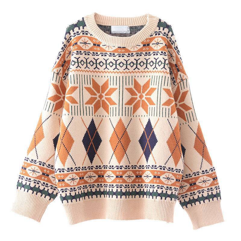 Womens Rustic Vintage Style Wool Warm Cardigan Sweater