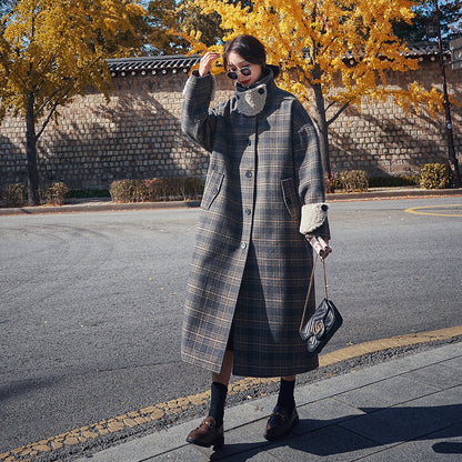Vintage Plaid Style Thick Warm Outwear Coats For Women