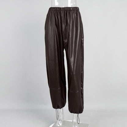 Chic Winter Leather Trousers