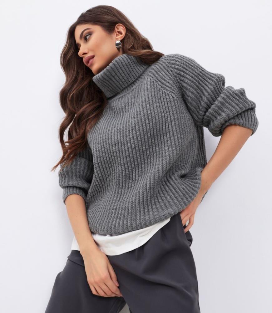 Womens Loose Fit Turtleneck Warm Sweater