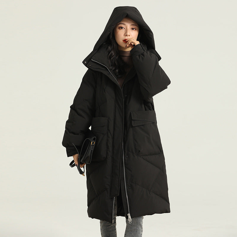 Womens Winter Star Glossy Duck Down Hooded Outwear Coat