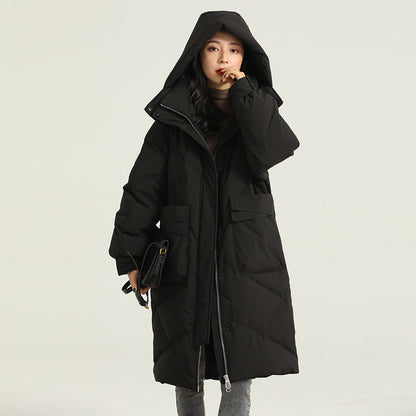 Womens Winter Star Glossy Duck Down Hooded Outwear Coat