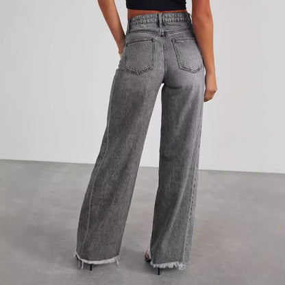 Womens Straight High Waist Jeans
